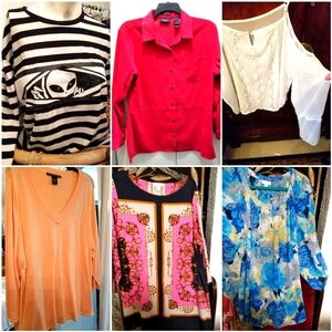 Assorted Tops. Blue Floral Is XXL. Will Bundle All 6 For $80